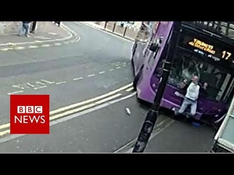 CCTV Footage Shows Man Hit By Bus In Reading - BBC News - YouTube