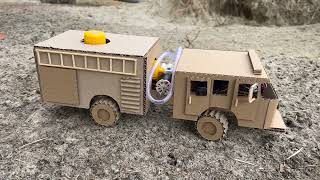How to make a radio-controlled Fire Truck out of cardboard.