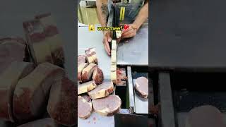 Frozen beef meat cutting slice|| by machine #butcher #cutting #beef #amazing #vaira #mukbang #wow