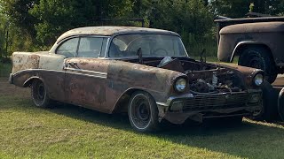 Barn find 1956 Chevy Bel-Air. Let’s see what’s in the trunk together for the first time!