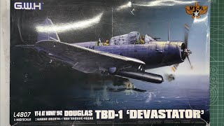 G.W.H. Great Wall Hobby Douglas TBD-1 Devastator VT-8 at Midway 1942 1/48 Scale Model Aircraft