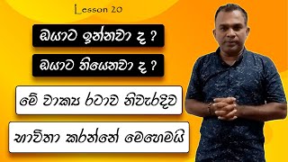 මේ වාක්‍ය රටා හරියටම කියමු . How to use \