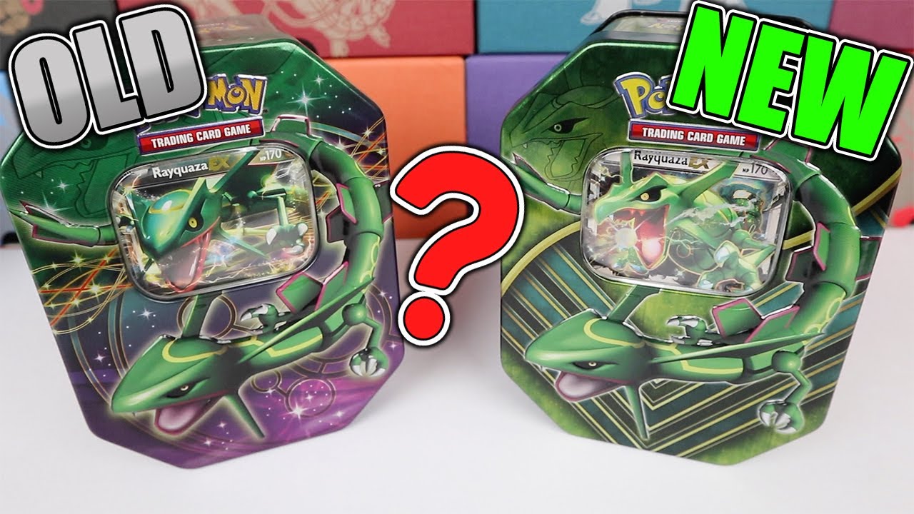 Old Vs New Rayquaza Ex Tins Pokemon Card Opening Youtube