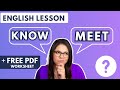 KNOW or MEET? | Avoid these Common English Mistakes!