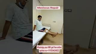 I had #meniscus repair surgery by Dr. Manu Bora in CK Birla hospital Gurgaon