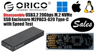 ORICO USB3.2 20Gbps M 2 SSD Enclosure M2PAC3 G20 Type C with Speed Test