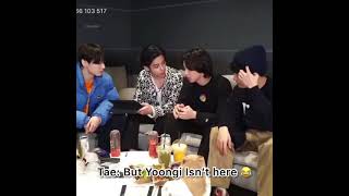 Tae:yoongi isn't here...🤗😅🤣🤣🤣...happy Suga day 🎂#yoongi #suga