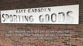 Telling Freddie Kitchens stories in Gadsden