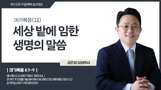 [계산교회] 2024년 12월 8일 주일예배 설교 마가복음(11) \