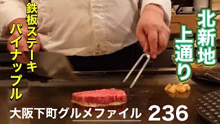 大阪下町グルメファイル236【アラカルト充実の鉄板焼きでヒレ肉食べる‼️】「北新地　鉄板ステーキパイナップル」#japan #osaka #gourmet #recommended #dinner