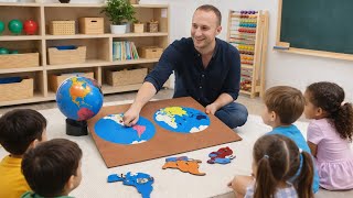 Montessori Continent Puzzle Map Presentation 🌎 | Hands-On Geography Lesson