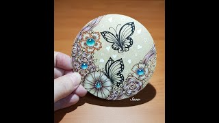 畫蝶!化蝶!禪繞圖樣變蝴蝶!Zentangle gem!