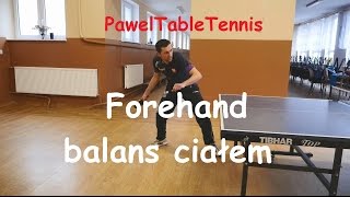 Forehand balans ciałem - Tenis Stołowy