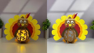 How To Make Paper Cut Lantern Thanksgiving Day Turkey 1