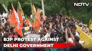 BJP Stages Protest Outside Arvind Kejriwal's House