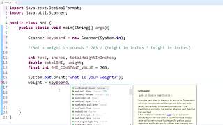Java Programming Tutorial - 7 -Scanner Class - BMI Program