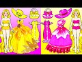 PINK vs YELLOW Barbie Makeup & Dress Up ❤💛 - Barbie's New Home Handmade - DIY Arts & Paper Crafts