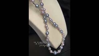 9.0-9.5MM JAPANESE BAROQUE PEARL \u0026 5.0-5.5MM JAPANESE AKOYA PEARL NECKLACE.