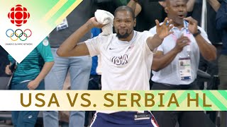 Kevin Durant and United States wins against Serbia | #paris2024