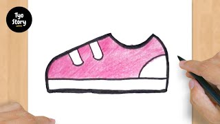 #214 How to Draw a Shoes - Easy Drawing Tutorial