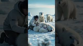 A rescue team's care saved a pregnant polar bear, giving her and her cubs a new chance.  #polarbear