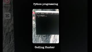 Day 11 V01 ll Coding Hunter ll Python programming pattern Tutorial ll #correctcoding #coding #python