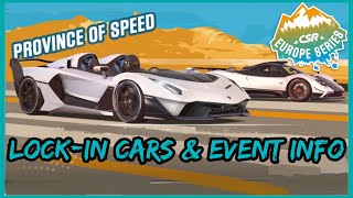 CSR 2 | PROVINCE OF SPEED | Upcoming Main Event Lock-Ins \u0026 Prize Car | Europe Series