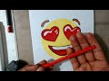 como dibujar un emojis enamorado