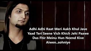 Adhi Adhi Raat - Bilal Saeed - Twelve - Lyrics Video Punjabi Song