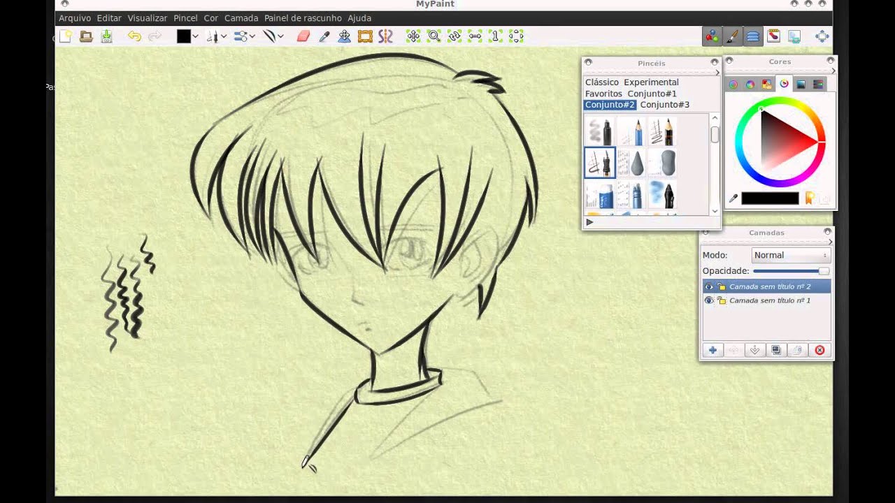 MyPaint- Linhas E Curvas - YouTube