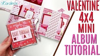 Valentines Day 4x4 Mini Album TUTORIAL, All Cardstock Mini Album NO CHIPBOARD Album Tutorial