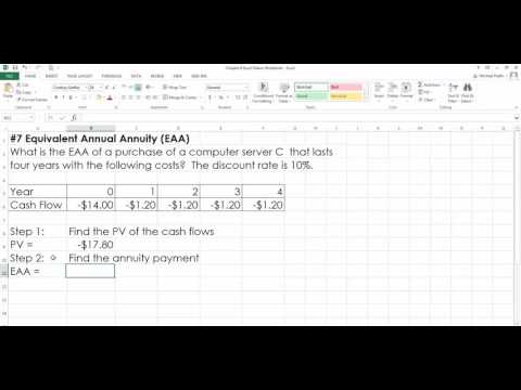 Calculating Equivalent Annual Annuity in Excel Calculating Equivalent Annual Annuity in Excel