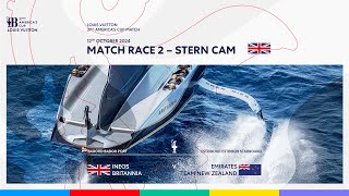 Louis Vuitton 37th America's Cup Race 2 Port Entry Stern Camera - INEOS Britannia