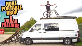 RIDING MY HUGE PORTABLE DROP AND URBAN MTB FREERIDE ON MY ENDURO BIKE!