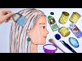 [Paper diy 🪸]  Hair coloring, styling and massage | ASMR  #紙遊び #紙遊戲 #sweetpapers