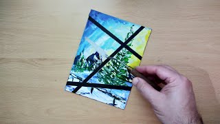 Easy Palette Knife Painting Tutorial For Beginners | Abstract Winter Landscape | #shorts