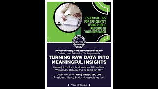 Essential Tips for using Public Records in Your Research Presented by Marcy Phelps