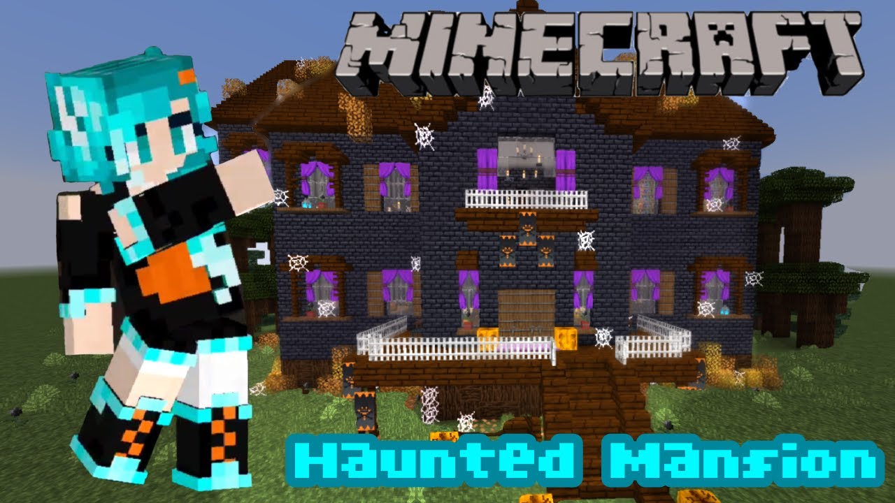 Building A Halloween Haunted Mansion In Minecraft Youtube
