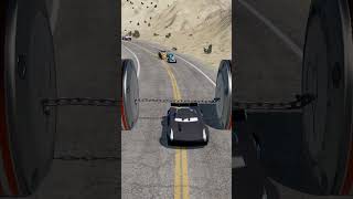 Bollards & Chain Car Crash | BeamNG.Drive