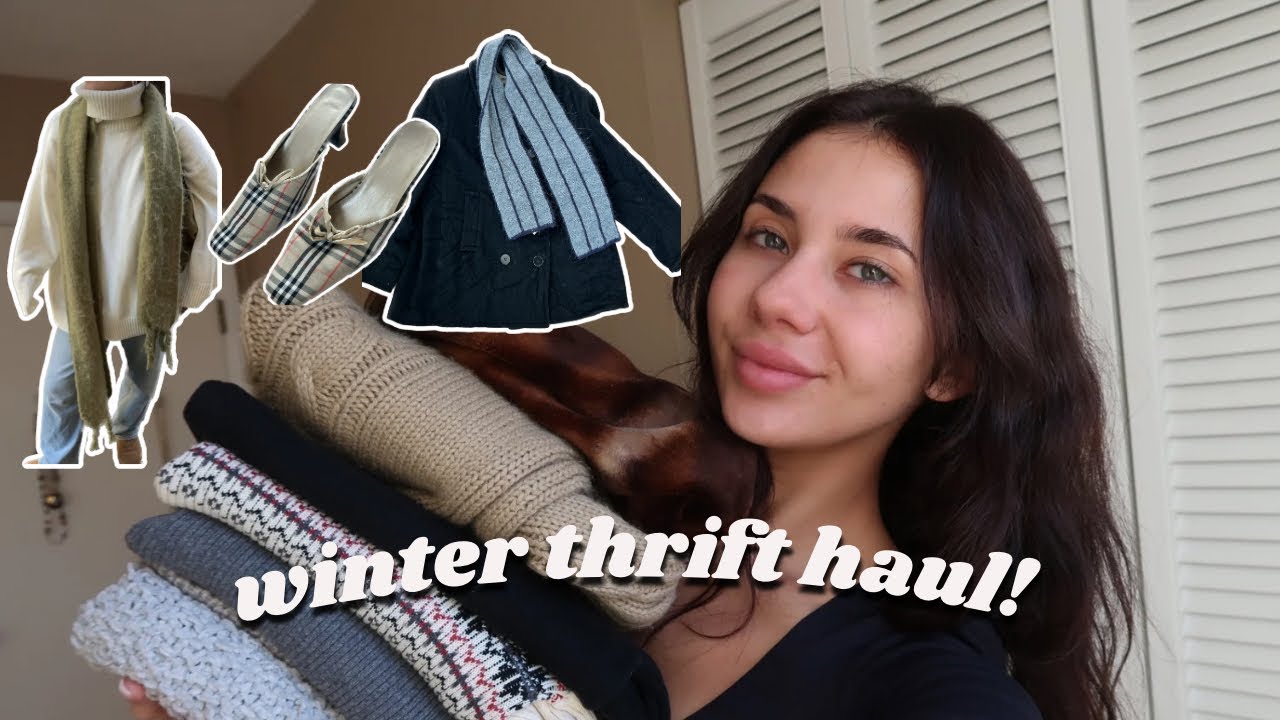 Thrifting My Dream Winter Wardrobe Huge Thrift Try On Haul