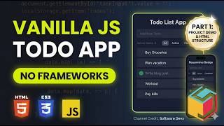 Build a Todo List App with HTML, CSS & Vanilla JavaScript | Beginner Tutorial + LocalStorage