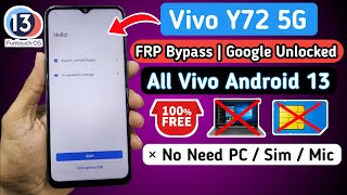 Vivo Y72 5G FRP Bypass Android 13 | Vivo Android 13 FRP Bypass | Without PC