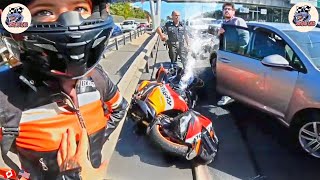 Car \u0026 Motorcycle CRASH!  CRAZY \u0026 EPIC Motorcycle Beginner Mistakes 2025 #1.