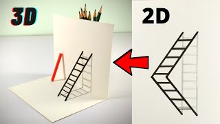 How to Draw a 3D Ladder - Trick Art For You | 3d drawing easy  | 3d drawings on paper | 3D Trick Art