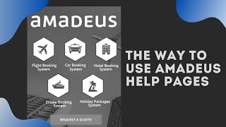 The Way To Use Amadeus Help Pages - Amadeus Training Online