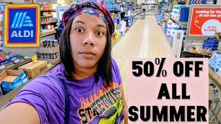 I GRABBED ALMOST EVERY 50% OFF ITEM AT ALDI|NO FOOD STAMPS|SUMMER BREAK