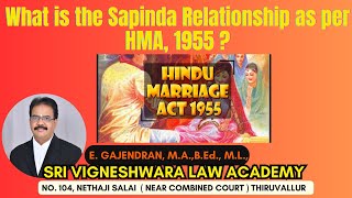 What is the Sapinda Relationship as per HMA, 1955 ? | IMORTANT SECTION | HMA | IN TAMIL