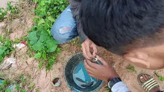 Fishing at the river មក​ស្ទូចត្រីឡាប់យ៉ានៅអូរ