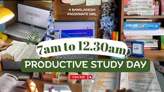 7am - 12.30am Study Vlog || A productive day as a BCS aspirant || Study Vlog || BD Girl #bcspreli