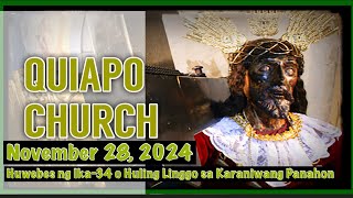 Quiapo Church Live Mass Today Thursday November 28, 2024